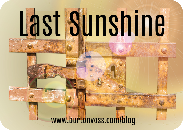 An iron gate with built-in lock.